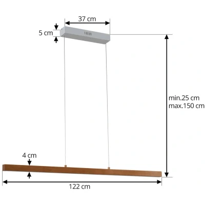 Afbeelding van Lucande LED hanglamp Nihalo, hout, 12 cm, dimbaar, CCT