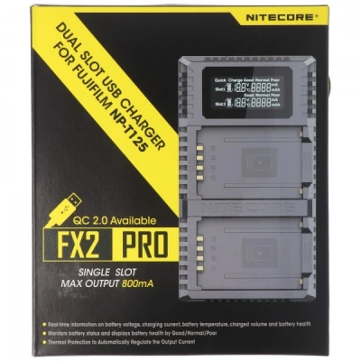Afbeelding van Nitecore FX2 Pro USB oplader voor Fujifilm batterij NP T125