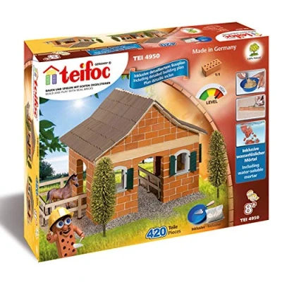 Afbeelding van Teifoc T4950 Stenen bouwdoos bouwspeelgoed big Horse Stable, Multi Color