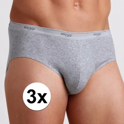 Afbeelding van 3x Sloggi basic midi heren slip grijs M onderbroek