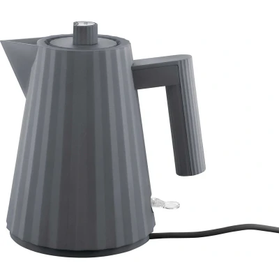 Afbeelding van Alessi Waterkoker Plissé droogkookbeveiliging grijs Michele de Lucchi 1 liter MDL06/1 G