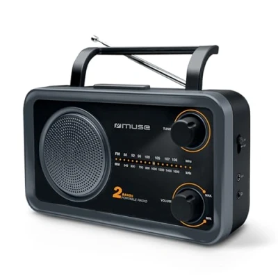 Afbeelding van Muse M 06 DS Keukenradio (FM, MW) radio, werkt op netstroom en batterijen, AUX in voor mobiele telefoon, zwart