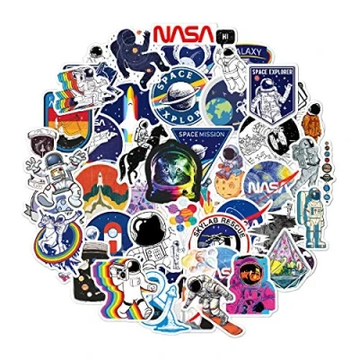 Afbeelding van 50 stuks stickers, esthetische NASA waterdichte graffiti, Galaxy vinyl ruimteverdeler, DIY VSCO stickers voor auto, laptop, skateboard, fiets, koffer, helm, motorfiets (A)