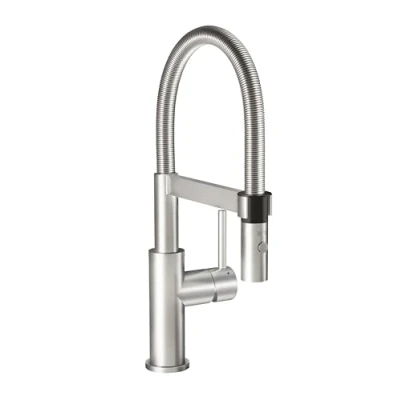 Afbeelding van Villeroy &amp; Boch Steel Expert Compact keukenkraan, hoge druk, met omschakelfunctie, massief RVS