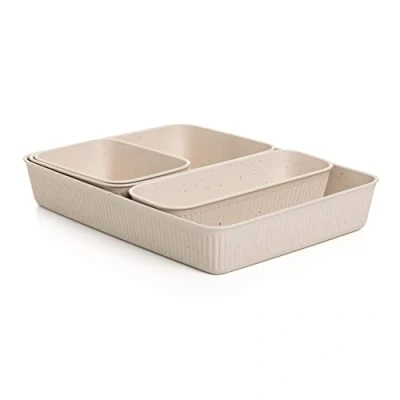 Afbeelding van TATAY Set van 4 organizers (1 stuk slim + 1 A6 A5 A4) Baobab Ecohome polypropyleen, BPA vrij, 100% gerecyclede kunststof