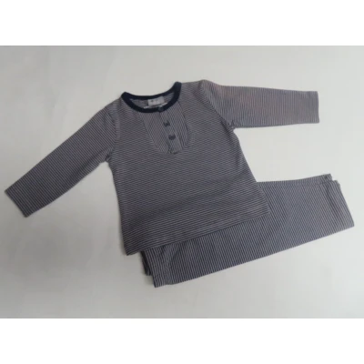 Afbeelding van Wiplala Ensemble Meisje T shirt lange mouw + legging streepje 9 maand 74