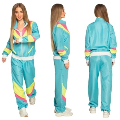 Afbeelding van Boland Trainingspak Retro babe neonblauw (L) Volwassenen 80&#039;s &amp; 90&#039;s Disco