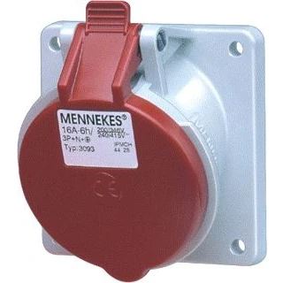 Afbeelding van Inbouwcontactdoos 32a 4p 6h 400v ip44 twincontact 3155