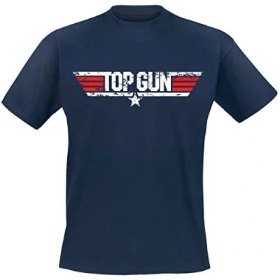 Afbeelding van TOP GUN T Shirt Distressed Logo Navy (XXL)