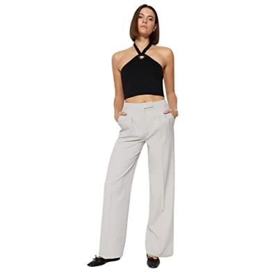 Afbeelding van Trendyol Claret Red Wide Leg/Wide Leg Geweven Stoffen Broek Twoaw22Pl0066
