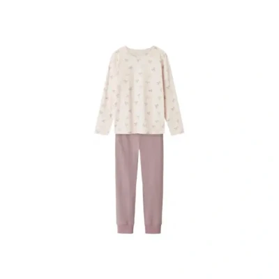 Afbeelding van NAME IT KIDS pyjama Bow met all over print donkerroze/ecru