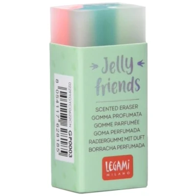 Afbeelding van Legami GP0003 Jelly Friends, geurrubber, 2,2 x 5 cm, thema dino, vanillearoma, zacht en schoon gummen