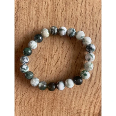 Afbeelding van Natuurstenen Armband Stress &amp; Mentale Balans Amethist, Zwarte Toermalijn, Hematiet, Rozenkwarts, Lepidoliet 18cm 8mm