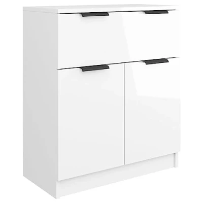 Afbeelding van Dressoir 60x30x70 cm bewerkt hout hoogglans wit