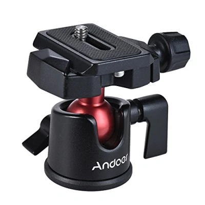 Afbeelding van Andoer Mini Ball Head statief kogelkop panorama met Quick Release plaat 1/4&quot; schroef voor Canon Nikon Sony DSLR Mirrorless camera camcorder
