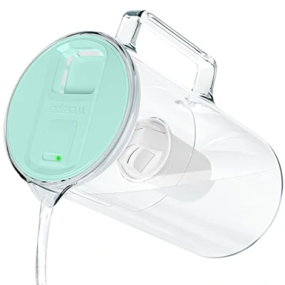 Afbeelding van Wessper Waterfilterkan met Filterwisselteller, 3 Liter, Kan Filters, BPA FREE Drink Waterfilterpatronen, Glazen Filterkan Actief Koolstof Filter, Mint