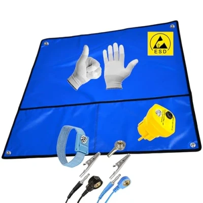 Afbeelding van Minadax 60 x cm antistatische ESD matten set manchet + aardingsstekker aardkabel