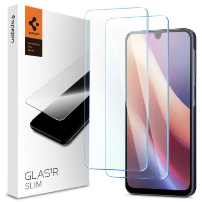 Afbeelding van Spigen Glas.tR Slim Screenprotector compatibel met Samsung Galaxy A16, A16 5G, 2 Stuks, Kristalhelder, Responsieve Aanraking, Case friendly, 9H Gehard Glas