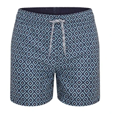 Afbeelding van RIPT Performance Jongenszwemshort Quick Dry UV 50 Zonbescherming Peach Finish Zwemshort Trunks, Lichtblauwe Diamond print, 3 4 Jaren