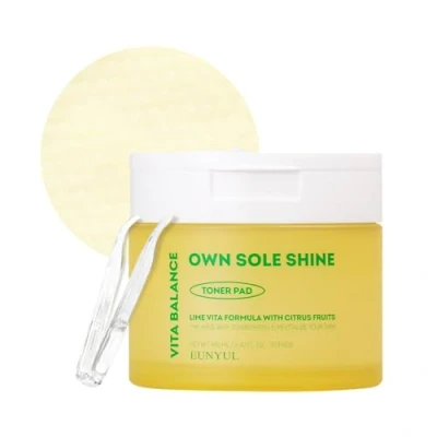 Afbeelding van EUNYUL Vita Balance Own Sole Shine gezichtstonerpad 70 vellen Toner Pad Hydraterende tonerpads om te drogen, Verwijdert dode huidcellen en poriënverzorging