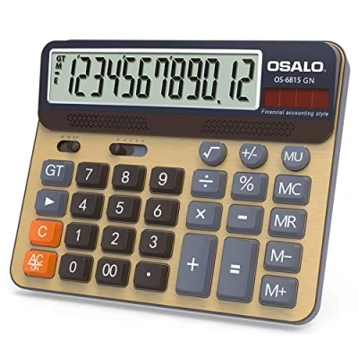 Afbeelding van OSALO Tafelrekenmachine, groot display, grote toetsen, 12 cijferige rekenmachine (OS 6815GN)