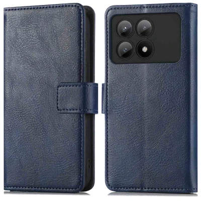 Afbeelding van Xiaomi Poco X6 Pro Hoesje Kunstleder iMoshion Bookcase Donkerblauw Telefoonhoesje