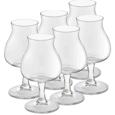 Afbeelding van 12x speciaal bierglazen/tulpglazen transparant op voet 260 ml Lund Bierglazen