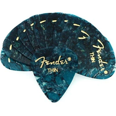 Afbeelding van Fender Picks 351 Ocean Turq thin 12er set Premium Celluloid Plectrum