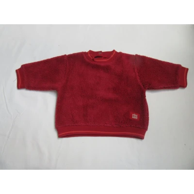 Afbeelding van petit bateau , unie, trui s.shirt teddy rood 6 maand 67