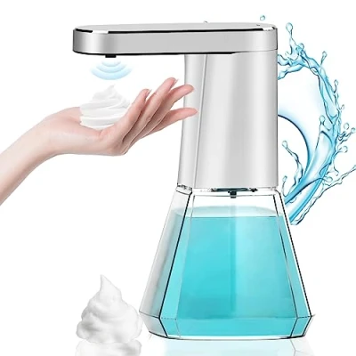 Afbeelding van Automatische zeepdispenser, 400 ml, elektrische zeepdispenser met sensor, schuimzeepdispenser, automatisch 3 instelbare standen, no touch voor keuken en badkamer
