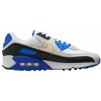 Afbeelding van Nike Sportswear AIR MAX 90 PRM Sneakers laag, Heren, Maat: 47.5, White/khaki/racer blue/black/phantom Leer/ synthetisch
