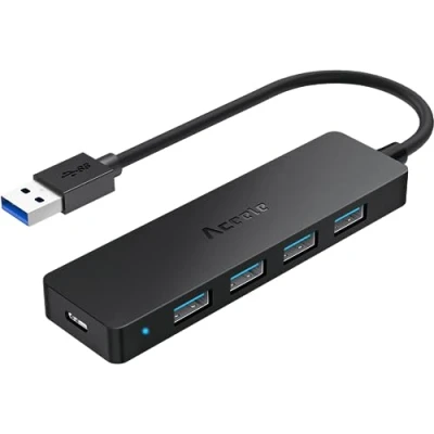 Afbeelding van Aceele USB hub, 3.0 verdeler met 4 poorts USB, ultra slim, extra lichte draagbare data voor MacBook Pro / Air Mini, iMac, Notebook PC, laptop, HDD mobiele harde schijf