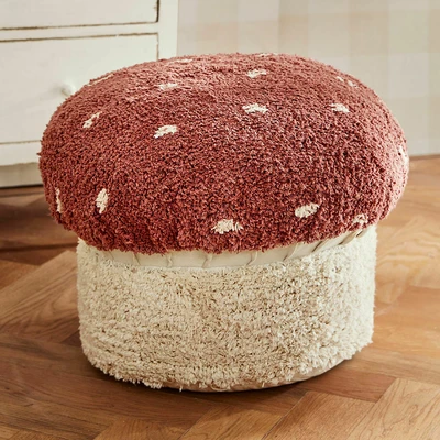 Afbeelding van LOBERON Hocker Norilie rood/wit