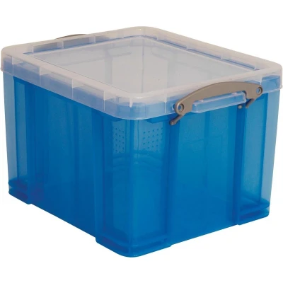 Afbeelding van Opbergbox Really Useful 35 liter 480x390x310 mm transparant blauw