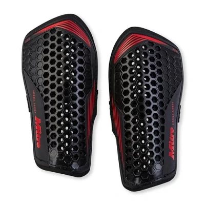 Afbeelding van Mitre Aircell Voetbal Scheenbeschermers Extreem Ademend Bescherming tegen stoten Lichtgewicht Scheenbescherming, Zwart/Rood, XL