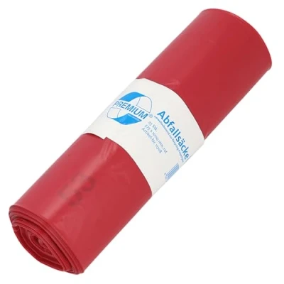 Afbeelding van Vuilniszakken DEISS PREMIUM rood 70 of 120 liter, Liter 60 my, rood, 1