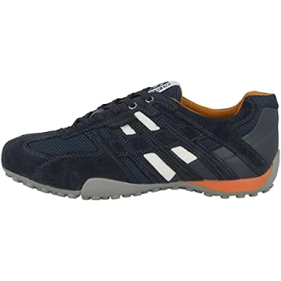 Afbeelding van Geox Snake Sneakers laag, Heren, Maat: 48, Blue Veloursleer