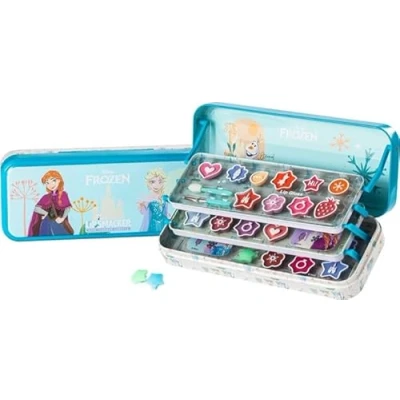 Afbeelding van Lip Smacker Frozen Artisan Picnic Travel Beauty Tin, Makeup Set for Kids with 3 Tier LipGloss, EyeShadows, Applicators, and Hair Accessories Included