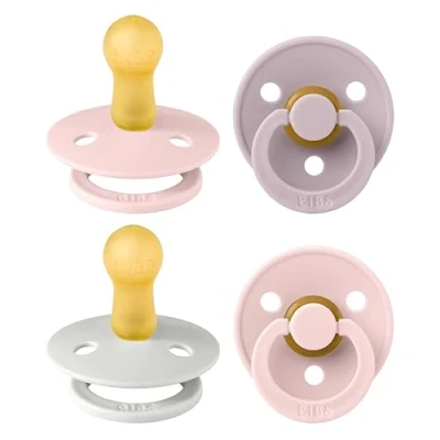 Afbeelding van BIBS Colour speen verpakking 4 stuks, BPA vrije fopspeen, Ronde speen. Natuurlijk rubberlatex, Geproduceerd in Denemarken/EU. Maat 2 (Verpakking stuks), Haze Mix