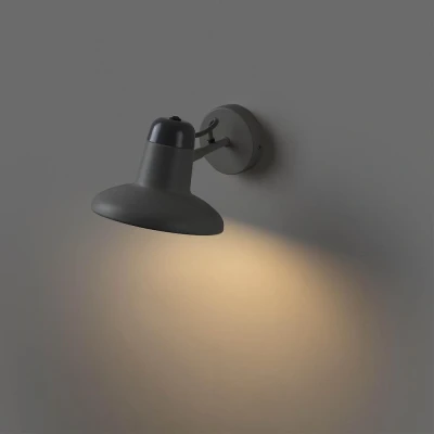 Afbeelding van FARO BARCELONA Wandlamp Snap, donkergrijs, staal, breedte 18,5 cm