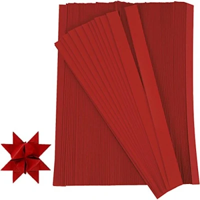 Afbeelding van Papieren Star Strips, W: 15 mm, D: 6,5 rood, 500st, L: 45 cm