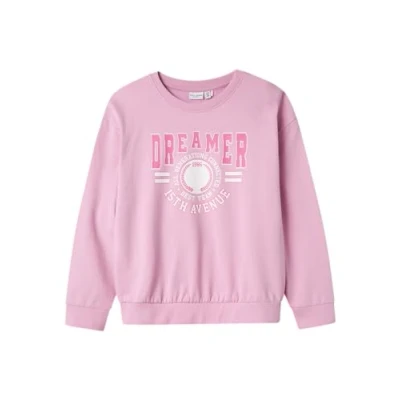 Afbeelding van NAME IT KIDS sweater NKFVILOUI met printopdruk lichtroze