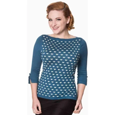 Afbeelding van Dancing Days CHARMING HEART Gebreide trui S Blauw