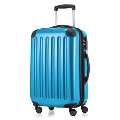 Afbeelding van HAUPTSTADTKOFFER Alex hardshell trolley, rolkoffer, reiskoffer, 4 dubbele wielen, uitbreiding, blauw, 55 cm, koffer