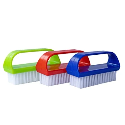Afbeelding van Set van 3 nagelborstels, handwasborstel, met handvat kunststof en nylon borstels, ideaal voor huishouden handwerk