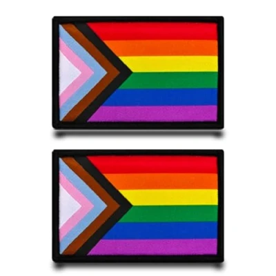 Afbeelding van 2 stuks regenboogprocedure, grappige vlagpatch geborduurde badge, patch met nylonband, tactische militaire applicatie voor kleding, tassen, vest, jas, rugzakken