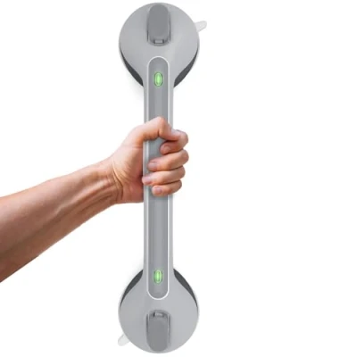 Afbeelding van LORESJOY Douchehandgrepen met zuignap, 43 cm, handgreep voor gehandicapte badkamer handvat ouderen badkamerleuning (1 stuk)
