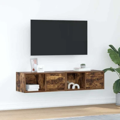 Afbeelding van vidaXL Tv meubelen 2 st 60x31x25,5 cm bewerkt hout gerookt eikenkleur