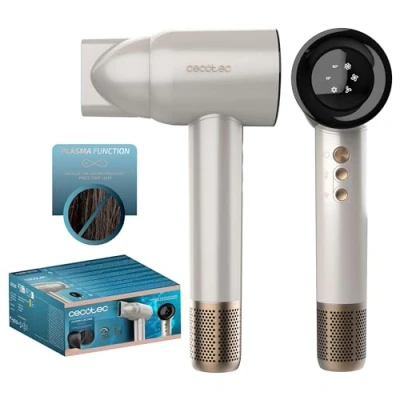 Afbeelding van Cecotec BLDC IoniCare RockStar Nano IonTech Champagne haardroger. Opvouwbare DC haardroger 2400W met ionentechnologie, inclusief precisie mondstuk, diffuser en koude lucht.