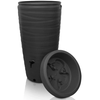Afbeelding van YourCasa regenwateropvangbak 240 l [Wave Design] van kunststof met kraan, regenwaterreservoir regenwatertank (terracotta)